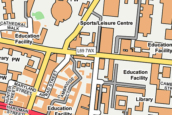 L69 7WX map - OS OpenMap – Local (Ordnance Survey)