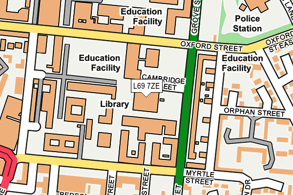 L69 7ZE map - OS OpenMap – Local (Ordnance Survey)