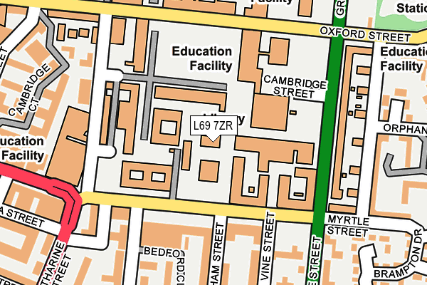 L69 7ZR map - OS OpenMap – Local (Ordnance Survey)