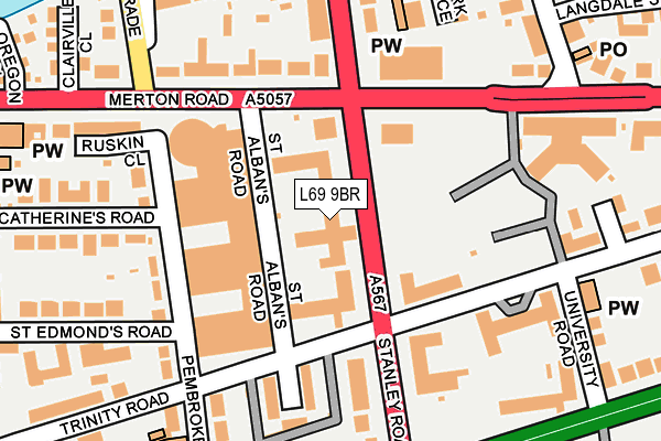 L69 9BR map - OS OpenMap – Local (Ordnance Survey)