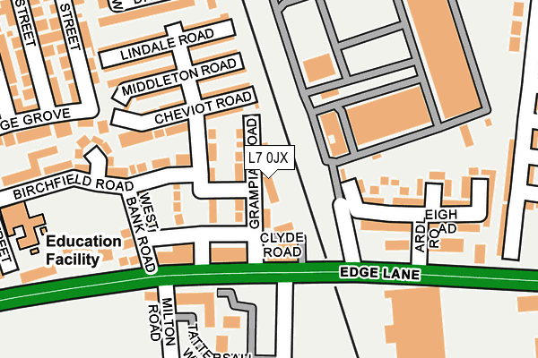 L7 0JX map - OS OpenMap – Local (Ordnance Survey)