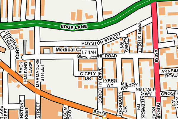 L7 1AH map - OS OpenMap – Local (Ordnance Survey)
