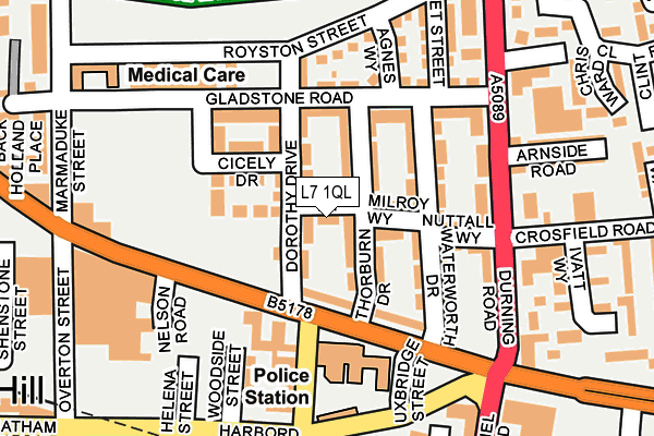 L7 1QL map - OS OpenMap – Local (Ordnance Survey)