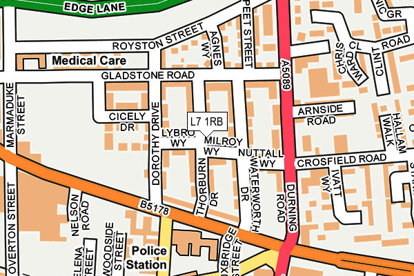 L7 1RB map - OS OpenMap – Local (Ordnance Survey)