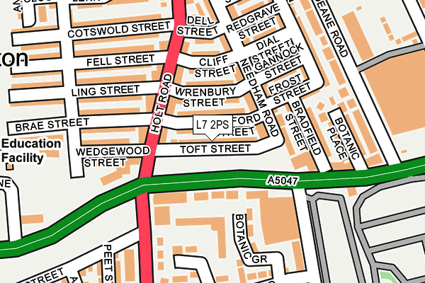 L7 2PS map - OS OpenMap – Local (Ordnance Survey)