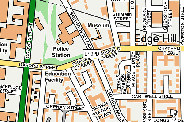 L7 3PD map - OS OpenMap – Local (Ordnance Survey)