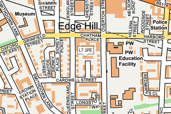 L7 3PE map - OS OpenMap – Local (Ordnance Survey)