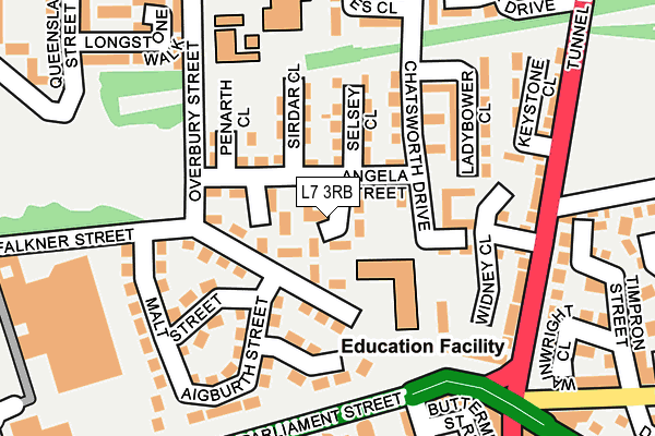 L7 3RB map - OS OpenMap – Local (Ordnance Survey)