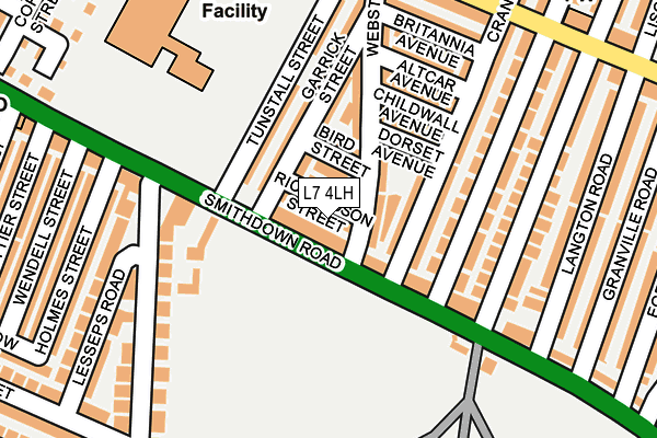 L7 4LH map - OS OpenMap – Local (Ordnance Survey)