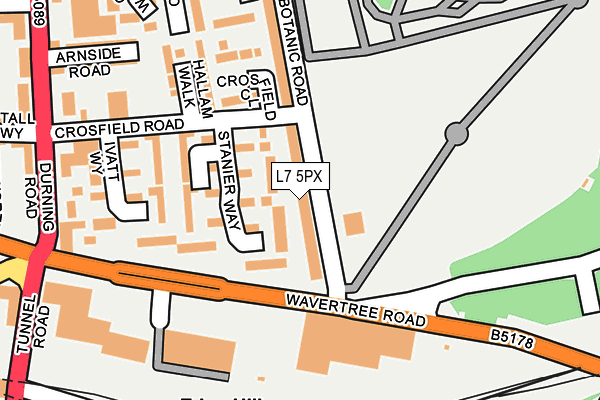 L7 5PX map - OS OpenMap – Local (Ordnance Survey)
