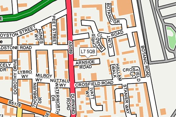 L7 5QB map - OS OpenMap – Local (Ordnance Survey)