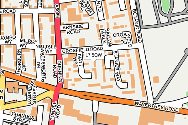L7 5QW map - OS OpenMap – Local (Ordnance Survey)