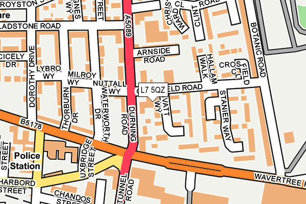 L7 5QZ map - OS OpenMap – Local (Ordnance Survey)