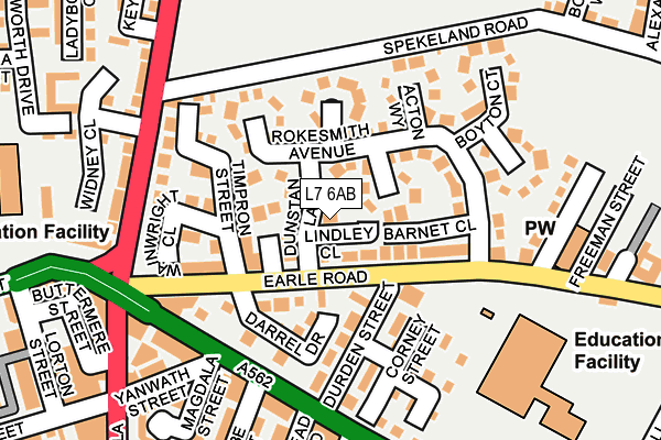 L7 6AB map - OS OpenMap – Local (Ordnance Survey)