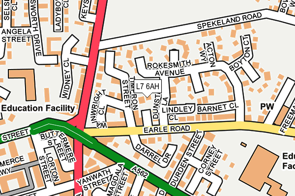 L7 6AH map - OS OpenMap – Local (Ordnance Survey)