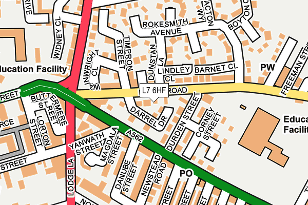 L7 6HF map - OS OpenMap – Local (Ordnance Survey)