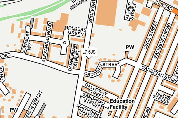 L7 6JS map - OS OpenMap – Local (Ordnance Survey)
