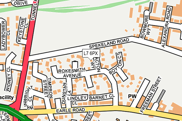 L7 6PX map - OS OpenMap – Local (Ordnance Survey)