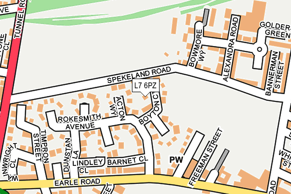 L7 6PZ map - OS OpenMap – Local (Ordnance Survey)