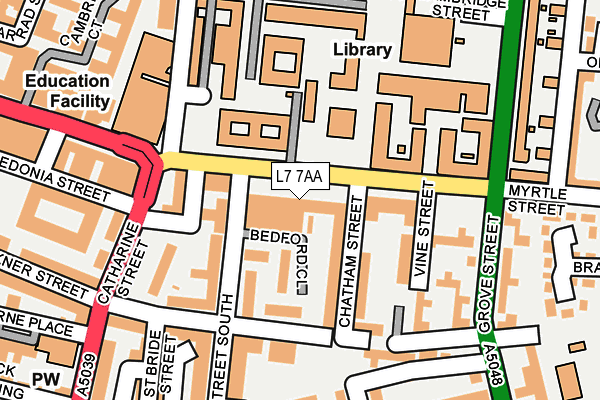 L7 7AA map - OS OpenMap – Local (Ordnance Survey)