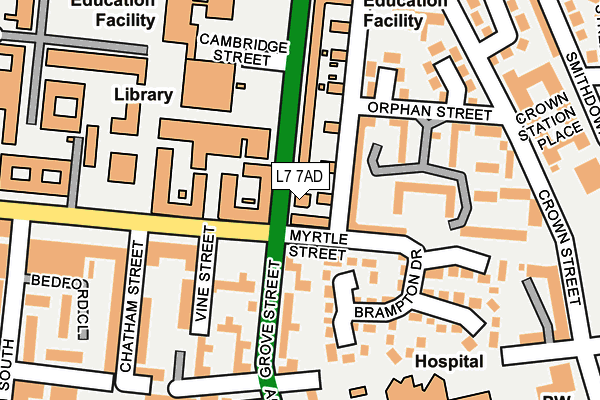 L7 7AD map - OS OpenMap – Local (Ordnance Survey)