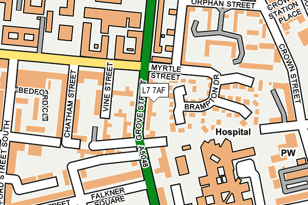 L7 7AF map - OS OpenMap – Local (Ordnance Survey)