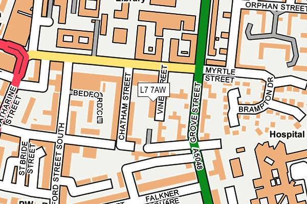 L7 7AW map - OS OpenMap – Local (Ordnance Survey)