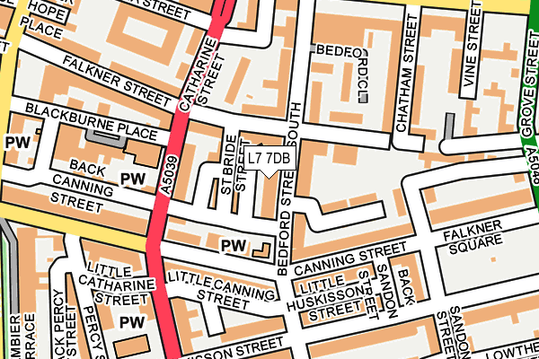 L7 7DB map - OS OpenMap – Local (Ordnance Survey)