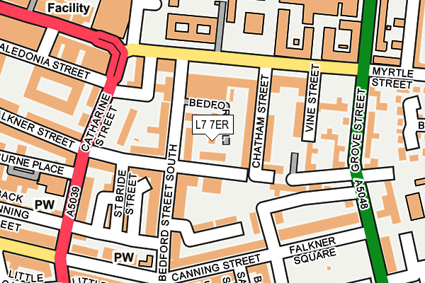 L7 7ER map - OS OpenMap – Local (Ordnance Survey)