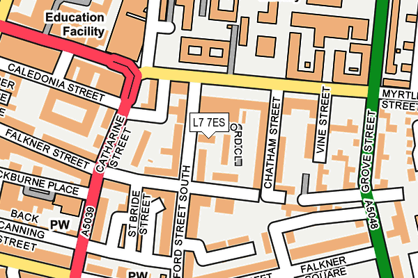 L7 7ES map - OS OpenMap – Local (Ordnance Survey)