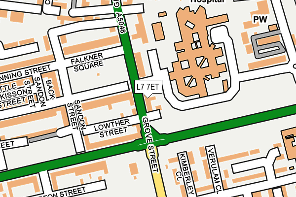 L7 7ET map - OS OpenMap – Local (Ordnance Survey)