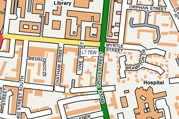 L7 7EW map - OS OpenMap – Local (Ordnance Survey)