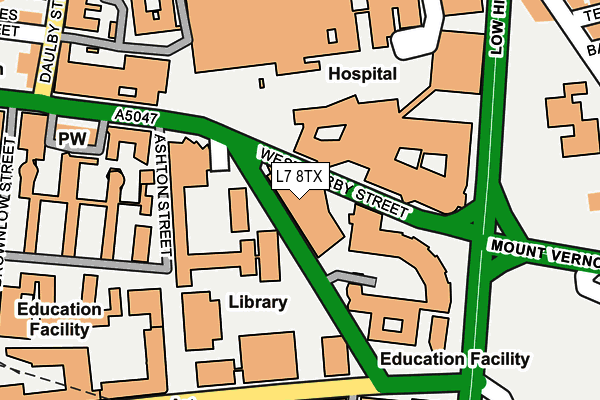 L7 8TX map - OS OpenMap – Local (Ordnance Survey)