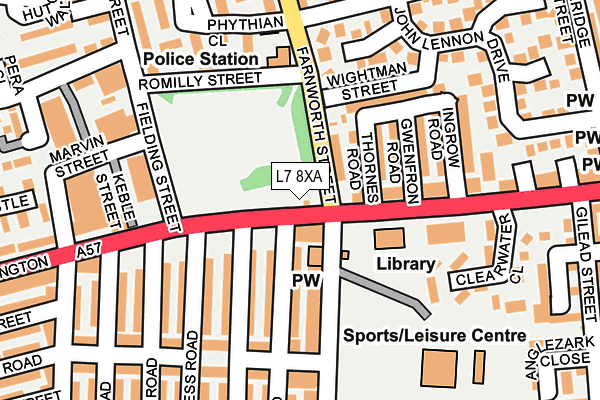 L7 8XA map - OS OpenMap – Local (Ordnance Survey)