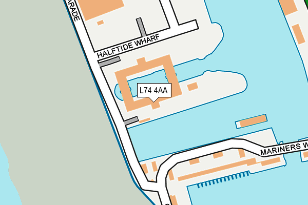 L74 4AA map - OS OpenMap – Local (Ordnance Survey)