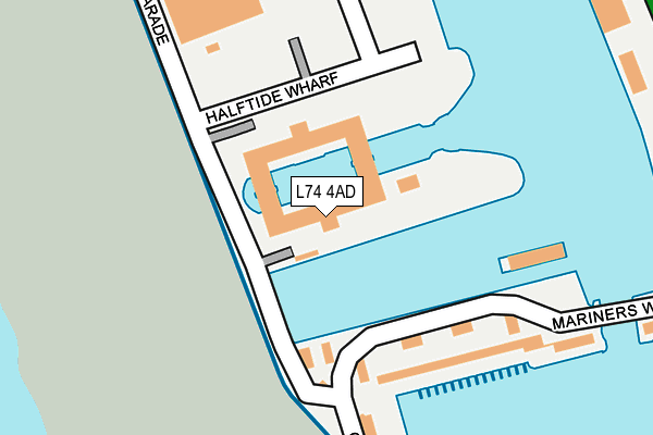 L74 4AD map - OS OpenMap – Local (Ordnance Survey)