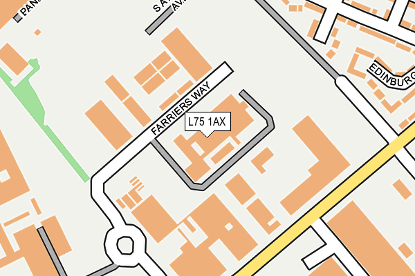 L75 1AX map - OS OpenMap – Local (Ordnance Survey)