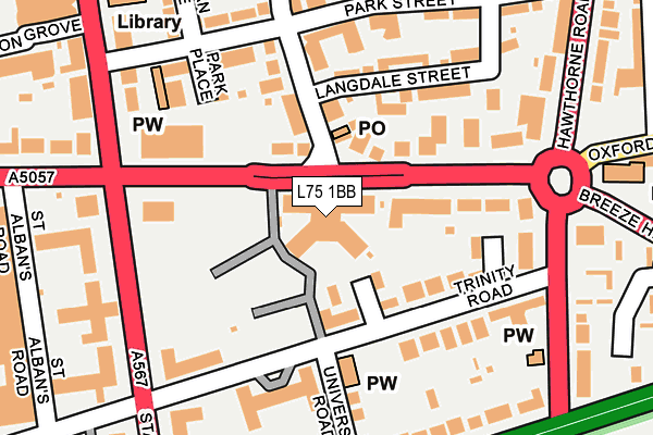 L75 1BB map - OS OpenMap – Local (Ordnance Survey)