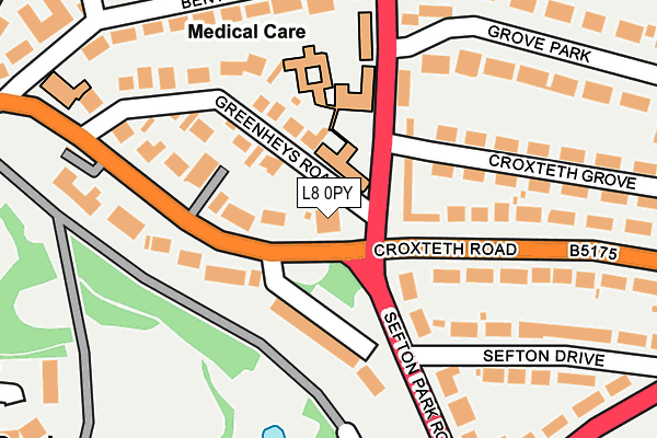 L8 0PY map - OS OpenMap – Local (Ordnance Survey)