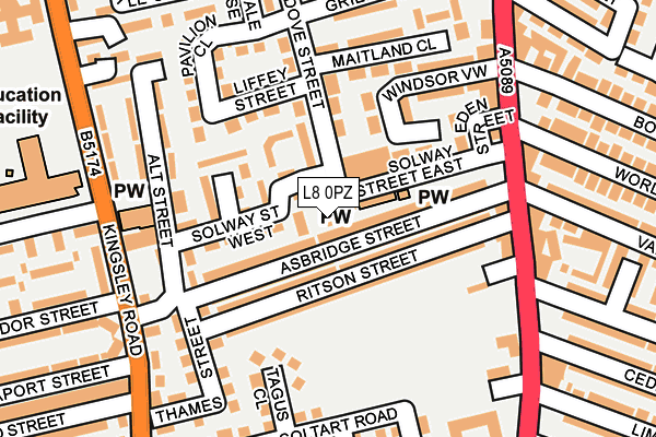 L8 0PZ map - OS OpenMap – Local (Ordnance Survey)