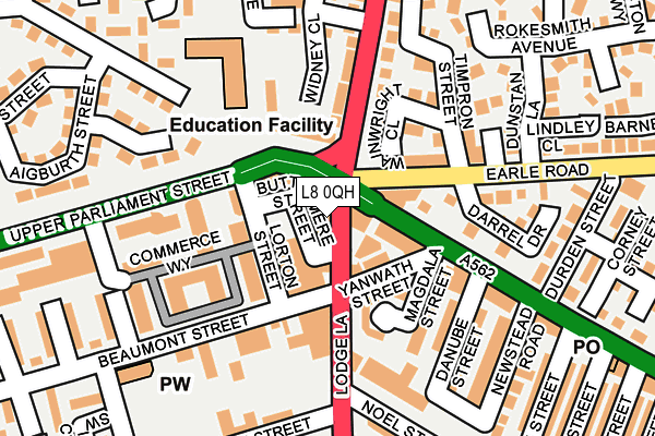 L8 0QH map - OS OpenMap – Local (Ordnance Survey)