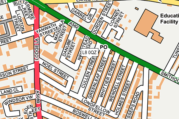 L8 0QZ map - OS OpenMap – Local (Ordnance Survey)