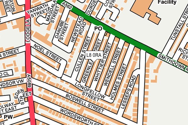 L8 0RA map - OS OpenMap – Local (Ordnance Survey)