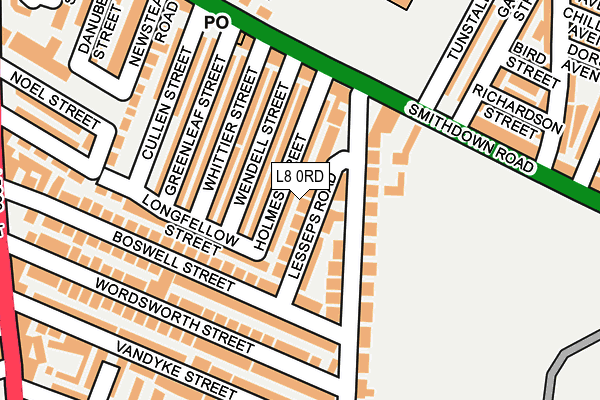 L8 0RD map - OS OpenMap – Local (Ordnance Survey)