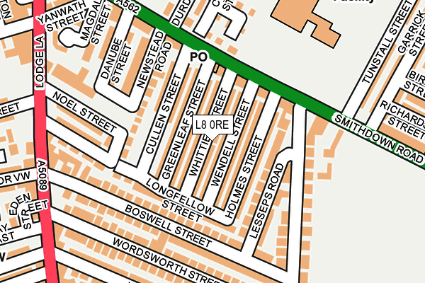 L8 0RE map - OS OpenMap – Local (Ordnance Survey)