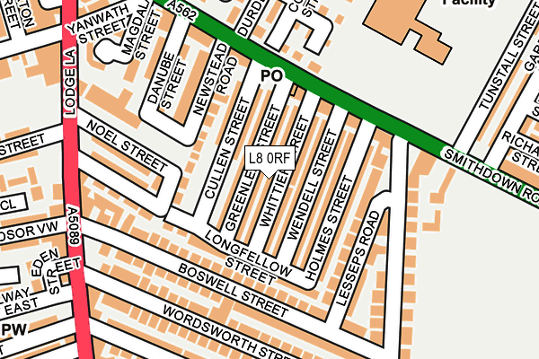 L8 0RF map - OS OpenMap – Local (Ordnance Survey)