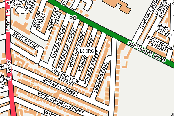 L8 0RG map - OS OpenMap – Local (Ordnance Survey)