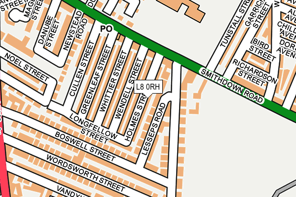 L8 0RH map - OS OpenMap – Local (Ordnance Survey)