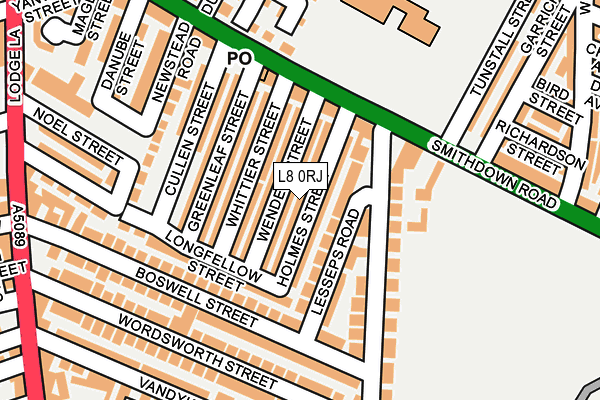 L8 0RJ map - OS OpenMap – Local (Ordnance Survey)