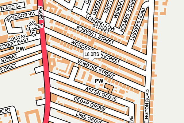 L8 0RS map - OS OpenMap – Local (Ordnance Survey)